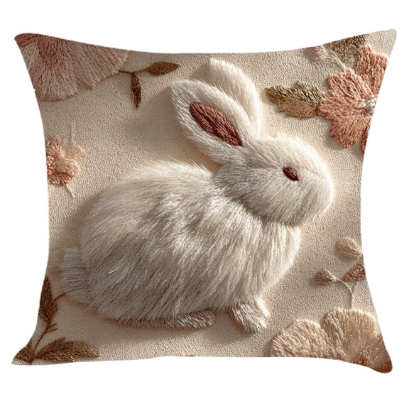 HuiXinOu Easter Bunny Egg Pillow Cover Faux Embroidery Printed Designs Sofa Cushion Cover Cushion Cover for Sofa Bedroom Living Room Farmhouse Home Decor