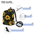 thumbnail image 5 of XMXT Backpack for School Work, Sunflower Black Background Canvas Bookbag Travel Bag for Women Men, S, 5 of 7