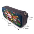 thumbnail image 3 of Lsque Summer Birds and Flowers Printed Big Capacity PU Leather Pencil Case Large Pencil Pouch Stationery Pen Bag Pencil Holder for Teen, 3 of 6