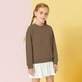 thumbnail image 2 of KAUOD Girls Cotton Sweatshirts Plain Long Sleeve Crew Neck Pullover Hoodie Sweatshirts Kids Cute Fall Casual Tops Clothes, 2 of 4