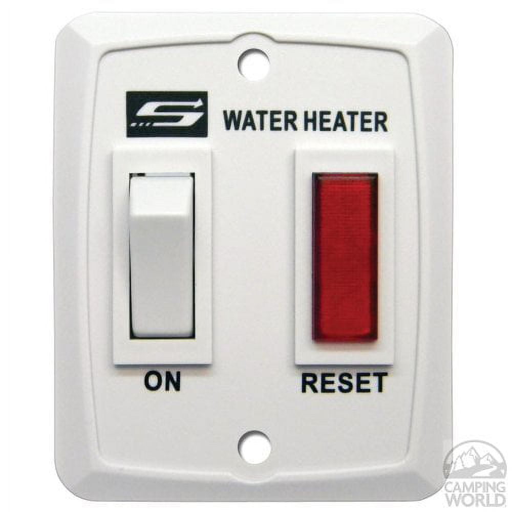 Suburban Water Heater Switch & Lite W/Plate - White - 232589, 69-9863