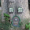 thumbnail image 2 of Miniature Fairy Door and Window Set,  Wood Color, Phosphorescent , DIY Plaque, Easy Hanging, 2 of 4