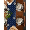 thumbnail image 5 of Blue Rhombus Plaid Table Runners 72 Inches Long, Cotton Linen Fabric Table Runner Dresser Scarf, Abstract Check Modern Vintage Tablerunner for Party/Kitchen/Dinner/Wedding Decor 13''x72'', 5 of 7