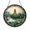 Acrylic 3.5 Inch, variant on Decorative Pagoda Landscape Stained Glass Style Suncatcher Window Hanging, Lotus Pond and Mountain Scenery Art Glass Window Ornament, Round Scenic Glass Panel Window Decor Gift