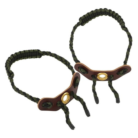 Hemoton 2Pcs Braided Wrist Sling for Archery Camouflage Pattern Adjustable Compound Bow Strap Hunting and Target Gear Nylon Rope