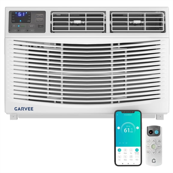 10000btu Window Air Conditioner Units with 3 Cooling Modes，115V Window Ac Units for Bedroom Fast Cooling 450 Sq.ft., Mini Air Conditioner with Remote, App Controlled