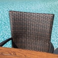 thumbnail image 5 of Fisher Outdoor 6 Piece Stacking Wicker Dining Set with Light Weight Concrete Table and Bench, Brown Walnut, Black, 5 of 5