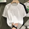 thumbnail image 3 of Summer Rhinestone Rivet T-shirt for Men Clothing Round Neck Casual T-shirt Fashion High Street 2024 Men‘s Summer Short Sleeves, 3 of 7