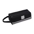 thumbnail image 4 of Hvmvliv Double-layer Cloth Pencil Case Large Capacity Double Zipper Portable Pen Bag with Handle for Students Office, 4 of 6
