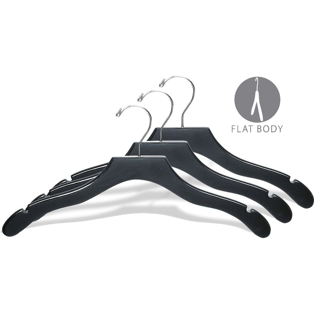 The Great American Hanger Company Black Wavy Top Hanger with Notches (Box of 25)