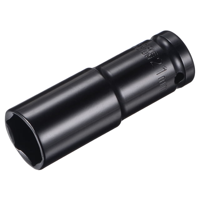 Unique Bargains 1/2' Drive by 21mm Deep Impact Socket, Heat-Treated CR-V Steel 3.15' Length, 6-Point Metric Sizes