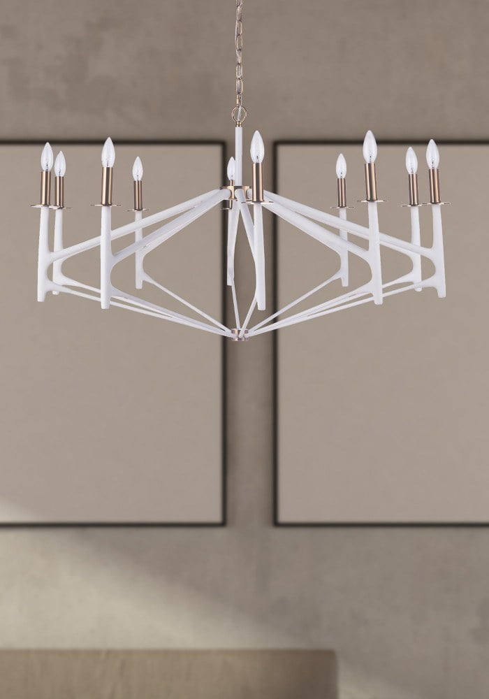 Craftmade 55510-MWWSB The Reserve 10 Light 43" Wide Taper Candle Style Chandelier - Matte