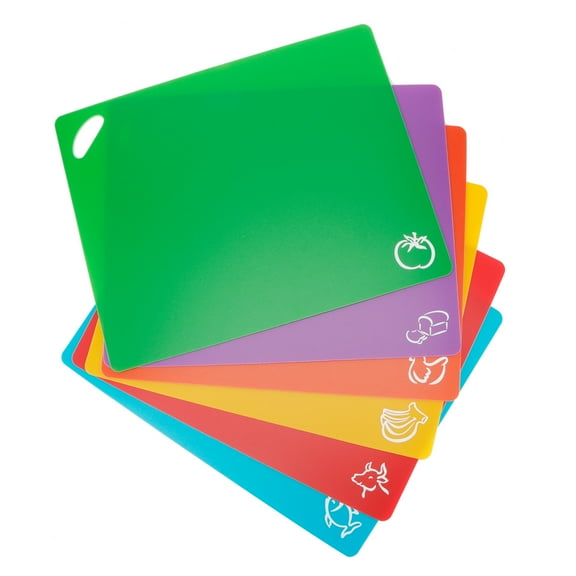 Cutting Board Mats, Flexible 6Pcs/Set Cutting Mats, Colored Fruit For Vegetable Meat