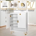thumbnail image 3 of Ktaxon Modern Shoe Cabinet, V-carving Doors, 4 Layers & 2 Adjustable, 24 Pairs for Entrance Hallway, White, 3 of 22
