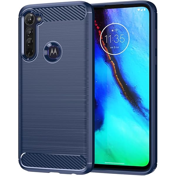 wonima11 Case for Moto G Stylus Case, Motorola G Stylus 2020/Moto G Pro 2020 XT2043 Case, Carbon Fiber Shockproof Slim Silicone Rugged Soft TPU Back Phone Cover for Motorola Moto G Stylus 2020 Blue