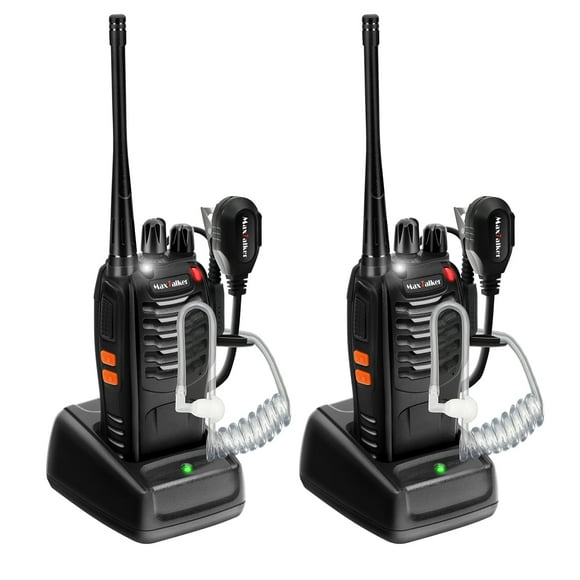 Walkie Talkies MaxTalker MT-8S de largo alcance, paquete de 2, recargables