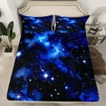 thumbnail image 2 of Manfei Glitter Galaxy Full Sheet Sets, Psychedelic Starry Sky Sheet Set Full, Dreamy Cartoon Bed Sheets Set Full Size, Breathable Room Decoration, 4pcs, 2 of 7