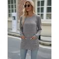 thumbnail image 3 of Cuteduck Long Sleeve T-Shirt for Women Loose Casual Pullovers Tops with Pockets, 3 of 6