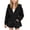 Black, variant on ZACPNCV Girls Zip Up Hoodie Sweatshirt Kids Drawstring Waist Cinched Hoodie Casual Long Sleeve Loose Hooded Sweatshirt Coat with Pockets 5-6 Years