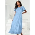thumbnail image 5 of Dreams & Co. Plus Size Petite Long Floral Print Cotton Gown, 5 of 6