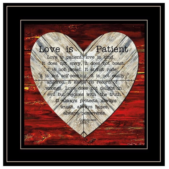 TrendyDecor4U Love Is Patient By Cindy Jacobs Framed Print CIN120-704G