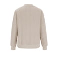 thumbnail image 6 of AXXD Womens Summer Tops Basic 2024 Loose Trendy Button Round-Neck Long Sleeve Casual T-shirt Top Solid Blouse, 6 of 9