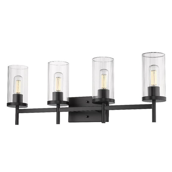 Golden Lighting Winslett 4-light Vanity in Matte Black
