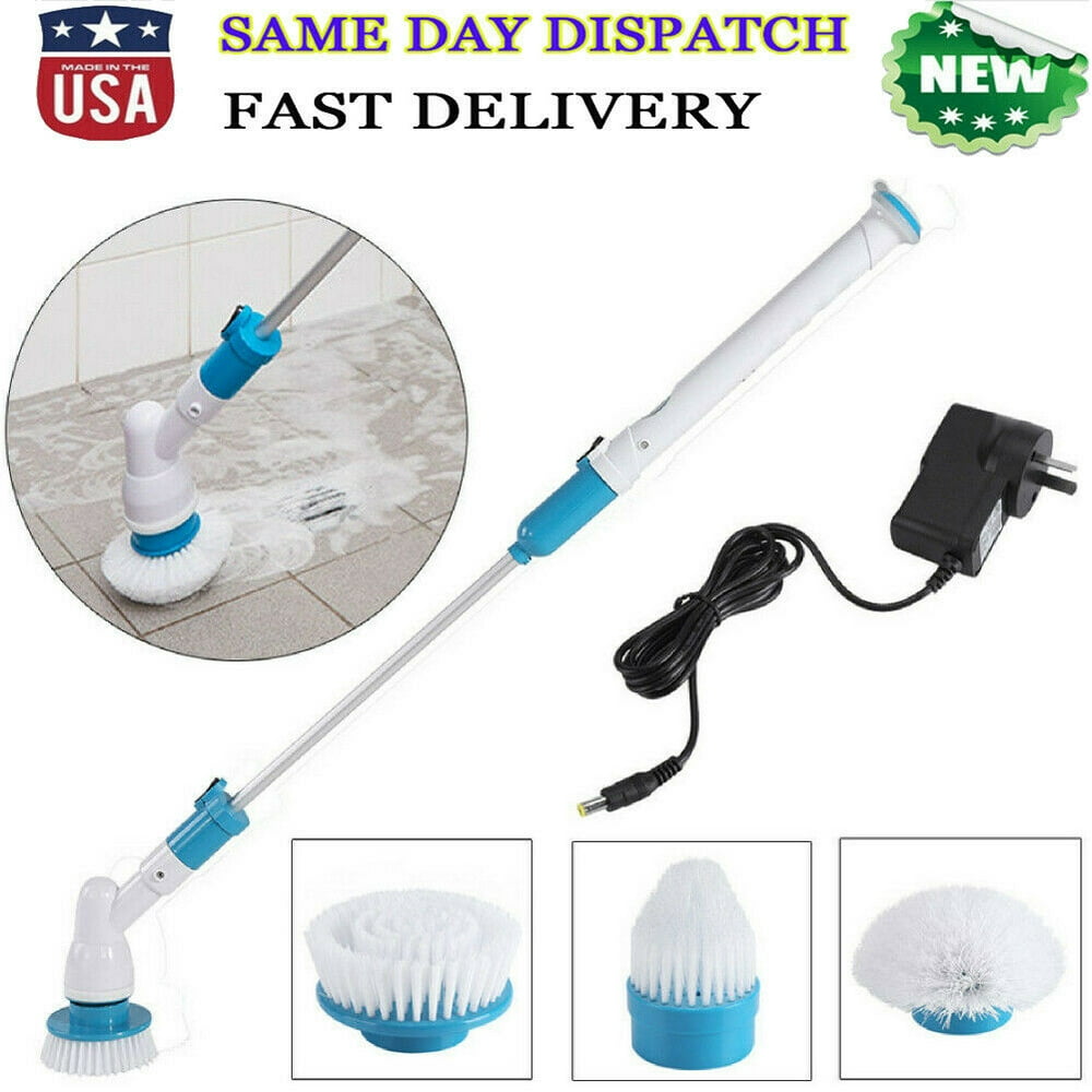 Adjustable Hurricane Electric Bathroom Spin Scrubber w/3 Replaceable