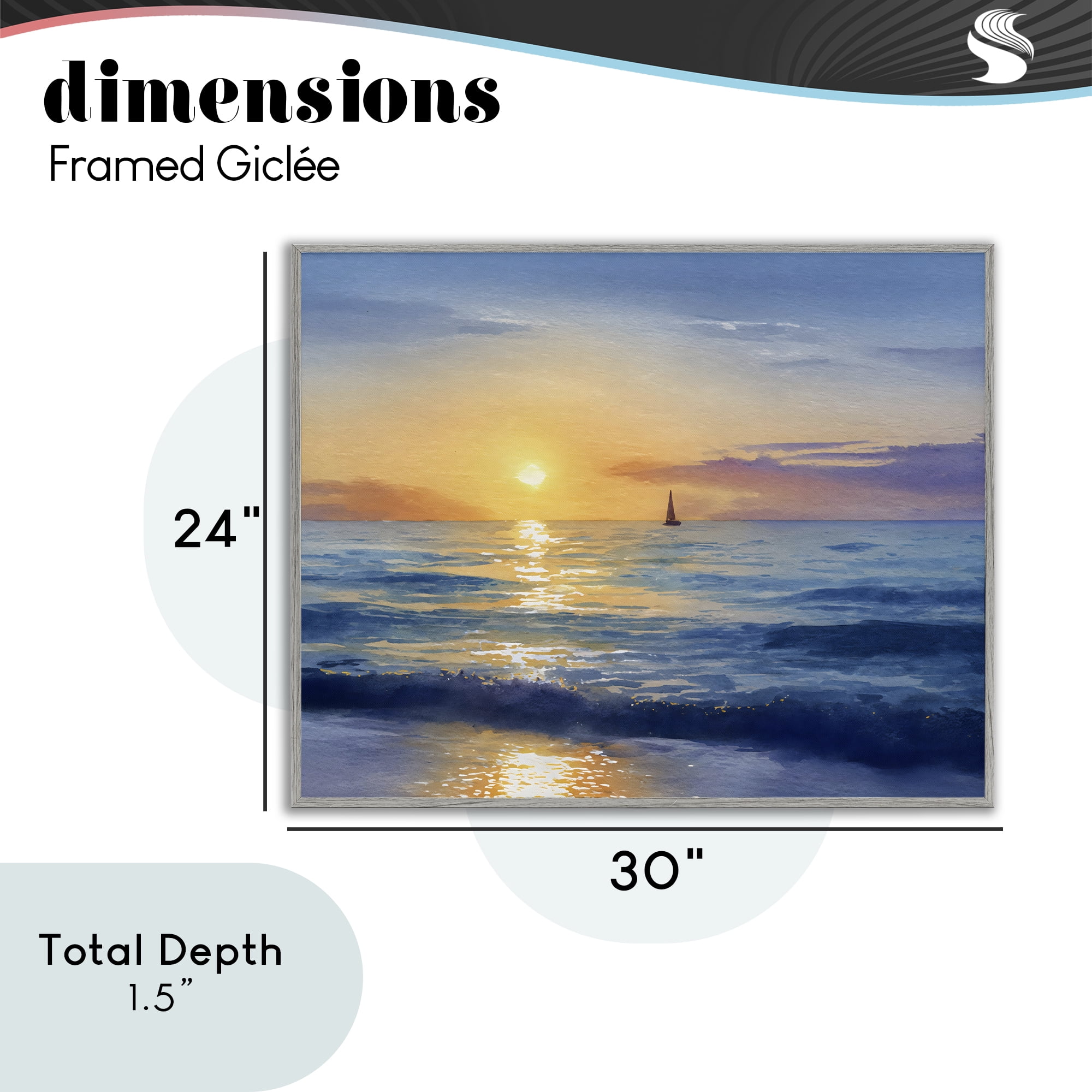 Stupell Industries Sails To The Sun At Sea Gray Framed Giclee Art, design by Franklyn Gregory