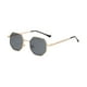 thumbnail image 2 of Gafas de sol cuadradas retro Qarigey para hombres/mujeres con protección UV metal hexagonales vintage Uv400 Lentes negro gris, 2 of 6