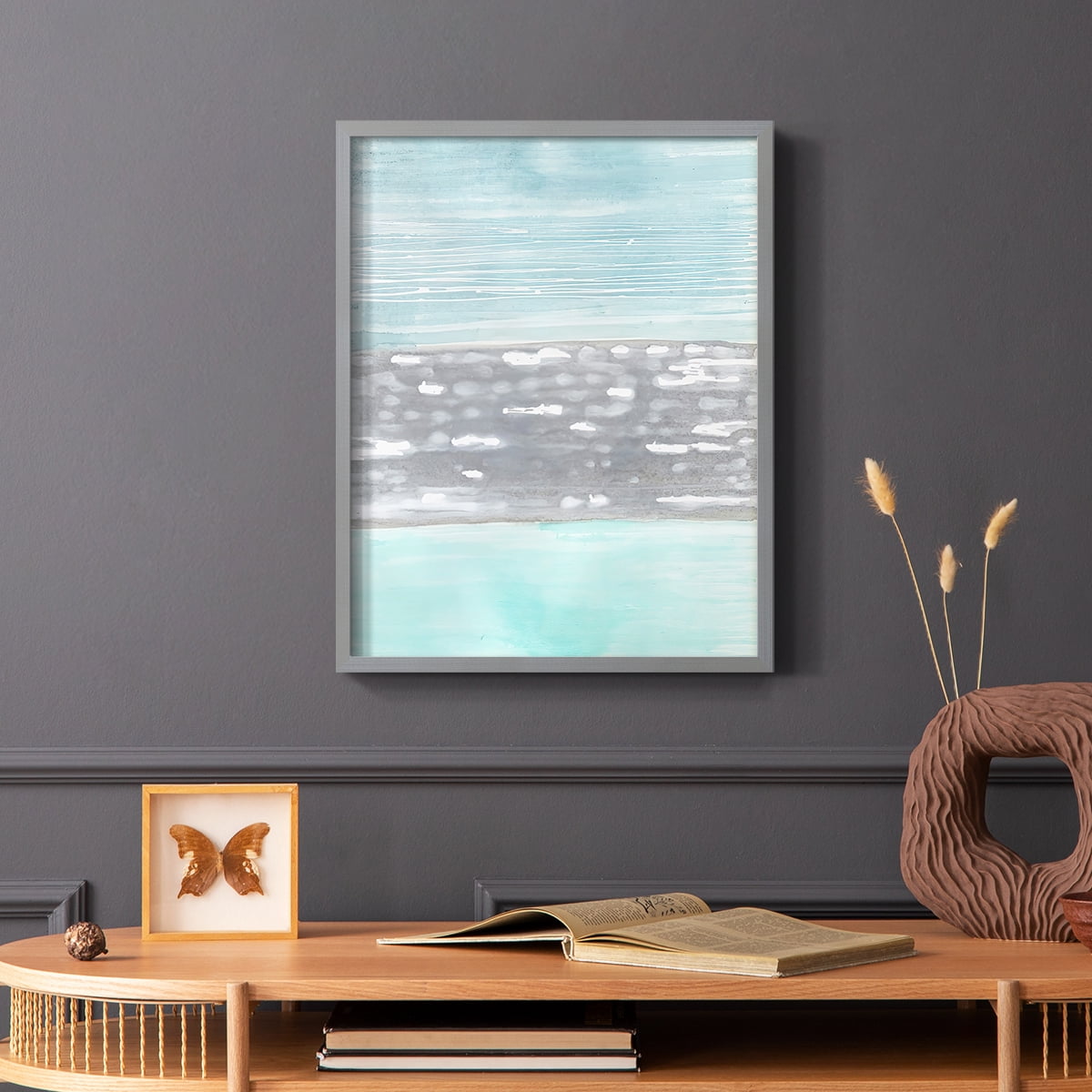 Hydrusphere I Framed Print in Gray Solid Wood Framed Print No Nail Hanging