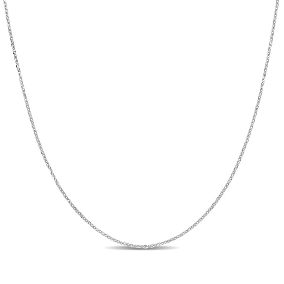 Everly Women's 0.7mm Diamond-Cut 14k White Gold Cable Chain Necklace