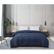 Blue Ridge Home Fashions Microfiber Down Alternative All Season Comforter-Hypoallergenic Polyester Fill, King, Navy