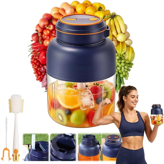 Multifunctional Portable Wireless Juicer Cup - Rechargeable Personal Blender for Smoothies and Shakes, High Speed USB Portable Blender with Leakproof Travel Lid for Gym Office Travel (A-27OZ)