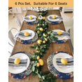 thumbnail image 4 of 15 Inch Round Placemats Set of 6, Navy Blue Christmas Non Slip Heat Insulation PP Table Mats, Snowman Xmas Tree Poinsettia Eucalyptus Washable Place Mats for Kitchen Dining Party Table Decor, 4 of 7