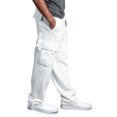 thumbnail image 5 of Domuza Cargo Sweatpants Men Big and Tall Wide Leg Drawstring Sweatpants 2026 Fashion Work Open Bottom Jogger Trousers with Multi Pockets White 2XL, 5 of 6