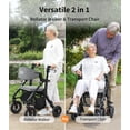 thumbnail image 2 of Andador con ruedas VOCIC para personas mayores con asiento, andador y silla de ruedas, silla de ruedas de transporte ligera y plegable, andador todoterreno para adultos, andador con ruedas 2 en 1 con, 2 of 5