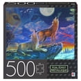 thumbnail image 1 of 500-Piece Jigsaw Puzzle with Foil Accents, Wolves Howling at the Moon, 1 of 5