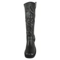 thumbnail image 4 of Berness Women Knee High Boots Buckle Strap Riding Side Zippers Short Block Heel SPENCER Black PU 5.5, 4 of 6
