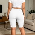 thumbnail image 4 of JIA JIA SHUANG Athletic Shorts for Women Plus Size Yoga Shorts Stretchy High Waisted Summer Workout Shorts for Running Open Bottoms Shorts with Buttons XL-5XL, 4 of 7