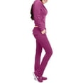 thumbnail image 2 of J. METHOD Women’s Tracksuit Set Casual 2 Piece Outfit Slim Fit Velour Velvet Zip Up Hoodie Jacket Top and Sweatpants Sweatsuit NEWTS03 Ruby S, 2 of 6