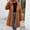 Brown, variant on Jesvior Women'S Faux Fur Long Coat Jacket Winter Warm V-Neck Solid Outerwear Casual Fashion Polyester Overcoat for Daily Party Lounge