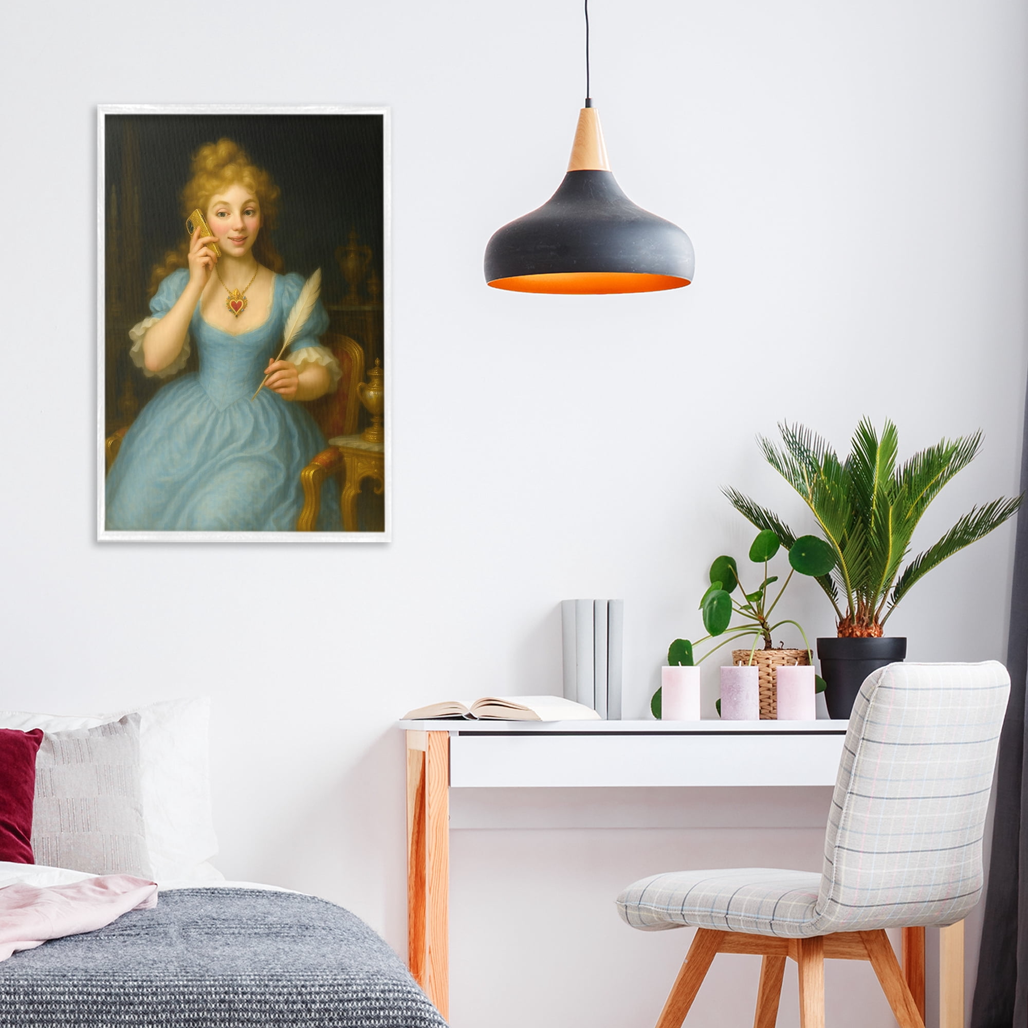 Stupell Industries May I Take A Message White Framed Giclee Art, design by Grotto Studios