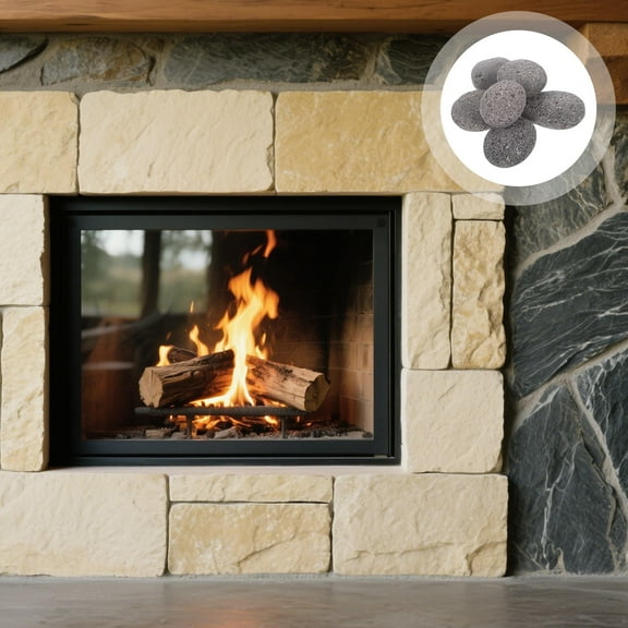 Raindrops Volcanic Lava Rocks for Fire Pit Grey Natural Stones Durable Reusable Fireplace Decor