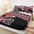 thumbnail image 3 of jejeloiu American Rugby City Twin Sheet Sets,Red Football Helmet Bedding For Boys Kids 3 Pieces, 3 of 7