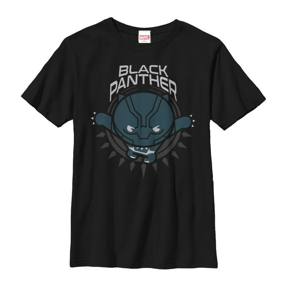 Boy's Marvel Black Panther Kawaii  Graphic Tee Black Small