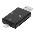 thumbnail image 2 of Lector de tarjetas de memoria 3 en 1 portátil USB 1.1/2.0 antimagnético, antigolpes y resistente al desgaste para teléfonos iOS, 2 of 5