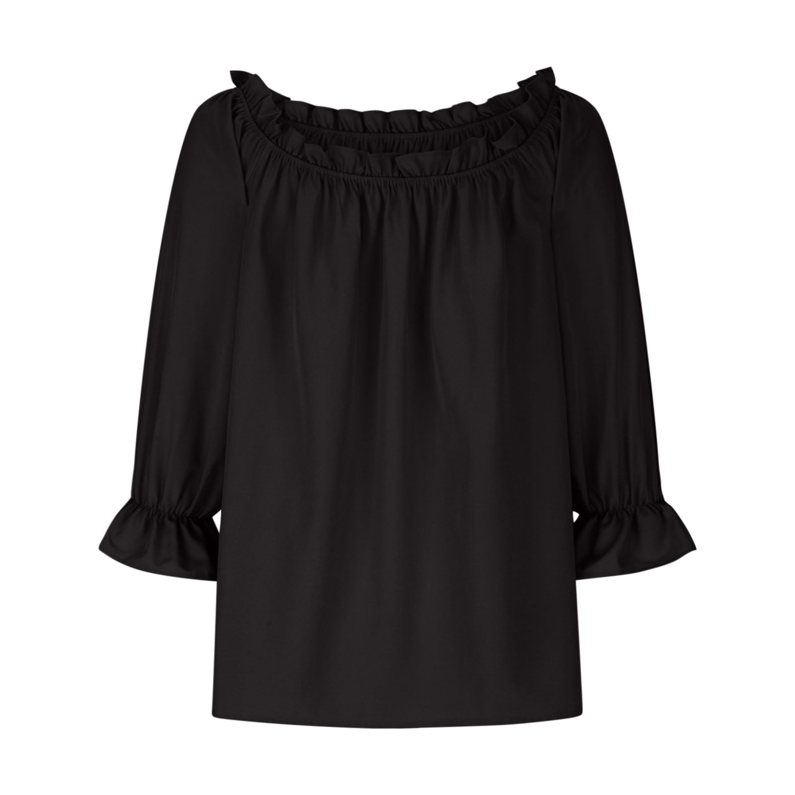 black baggy off the shoulder top