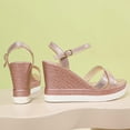 thumbnail image 5 of FNFYFH Wedge Sandals for Womens Dressy Open Toe Ankle Strap Wedge Platform Espadrille Sandal - Dressy Sandals Women - Strappy Casual Braided Heels Summer Bohemia, 5 of 5