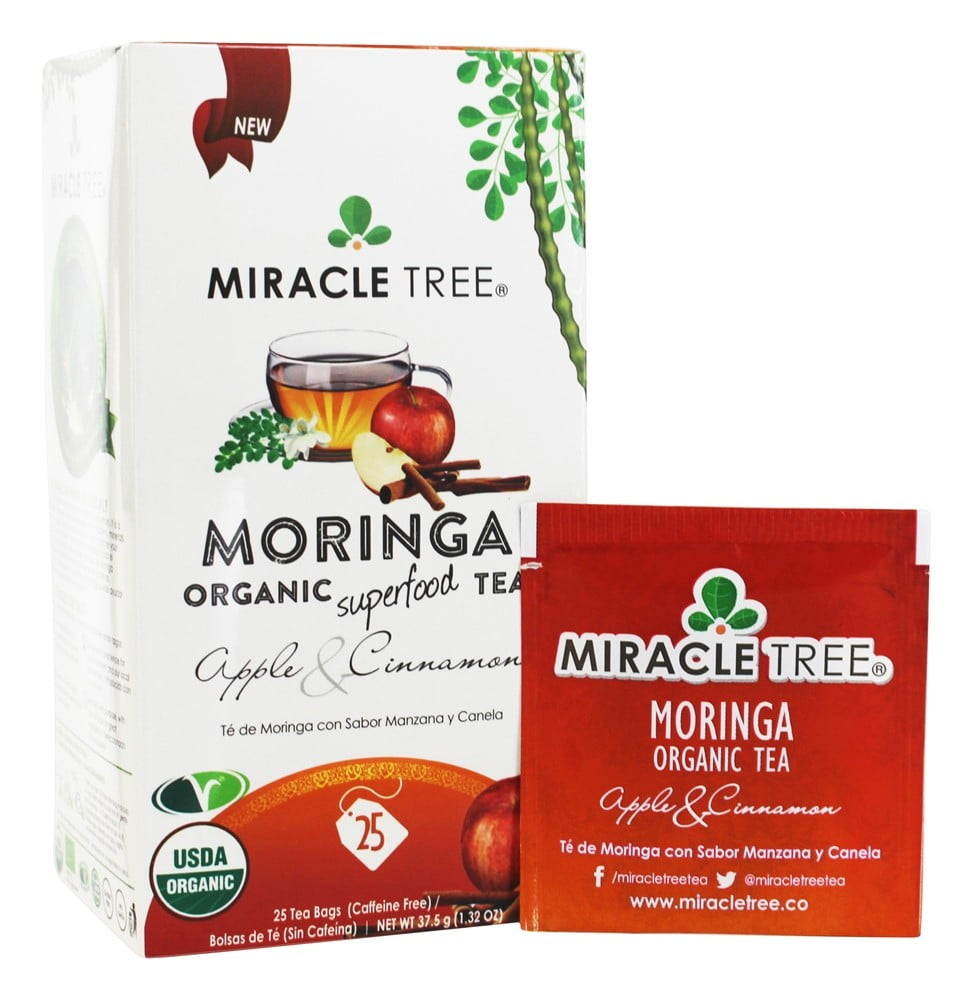 Miracle Tree Moringa Organic Tea Apple & Cinnamon 25 Tea Bags